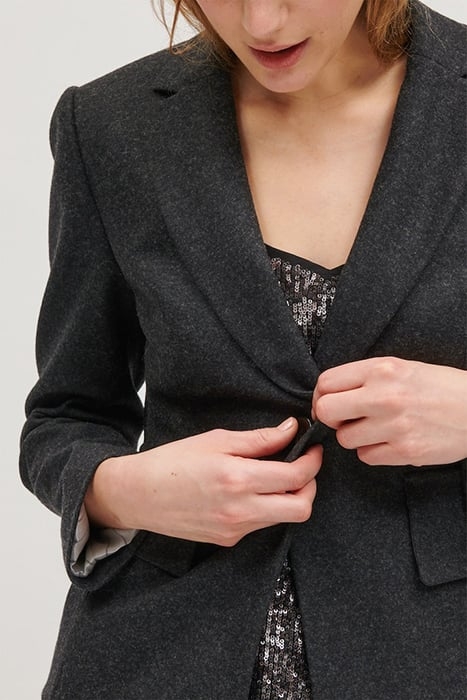 BLAZER AUS FLANELL-JERSEY GREENISH GREY 4