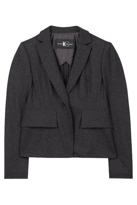 BLAZER AUS FLANELL-JERSEY GREENISH GREY 5