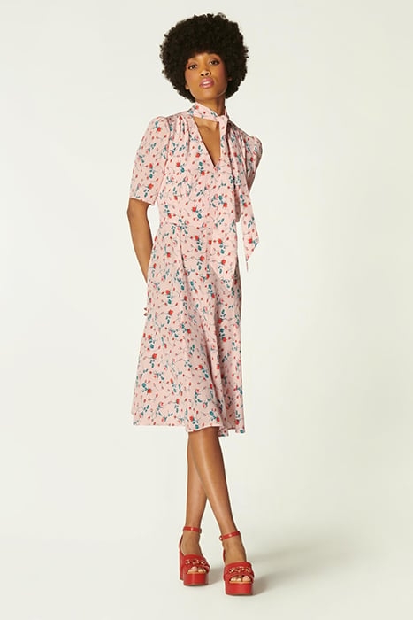 MIKA MIDI DRESS PINK MULTICOLOR 1