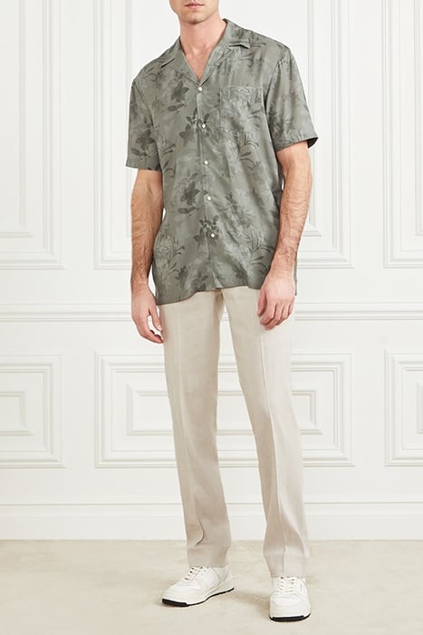 BILLY BOWLING SHIRT MOSSY GREEN FLOWER CASUAL 3