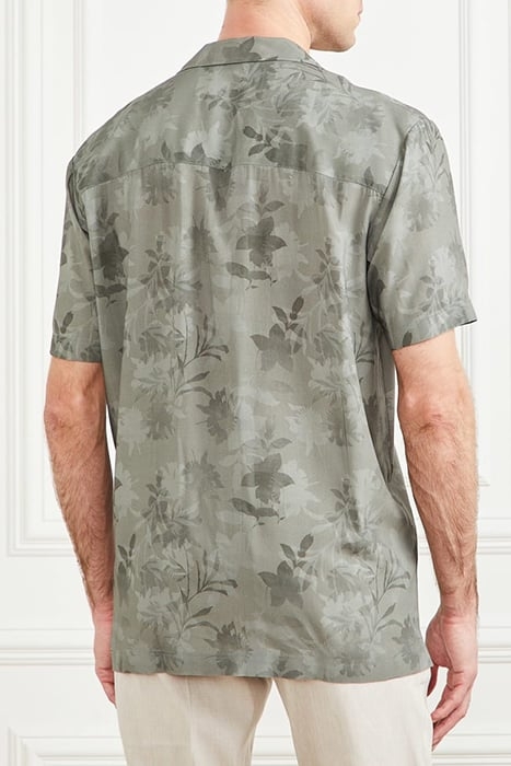 BILLY BOWLING SHIRT MOSSY GREEN FLOWER CASUAL 2