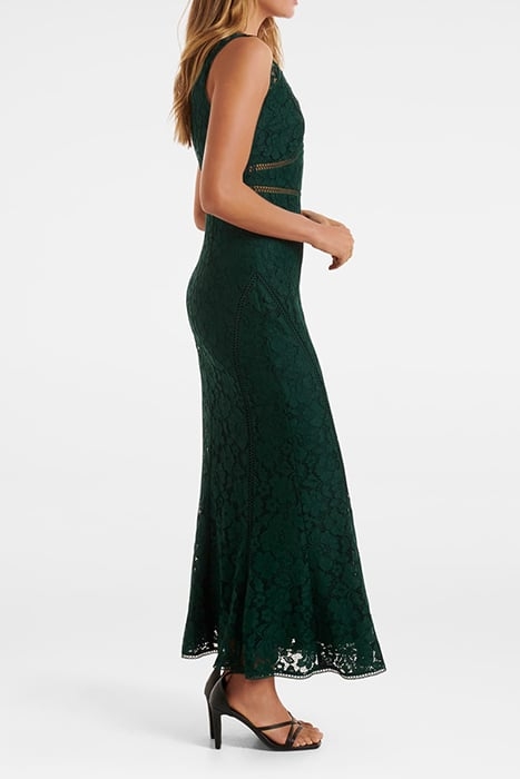 DAPHNE FLUTE HEM GOWN BOTTLE GREEN 3