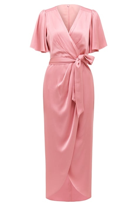CAROLINA SATIN MIDI DRESS WILD ROSE 5