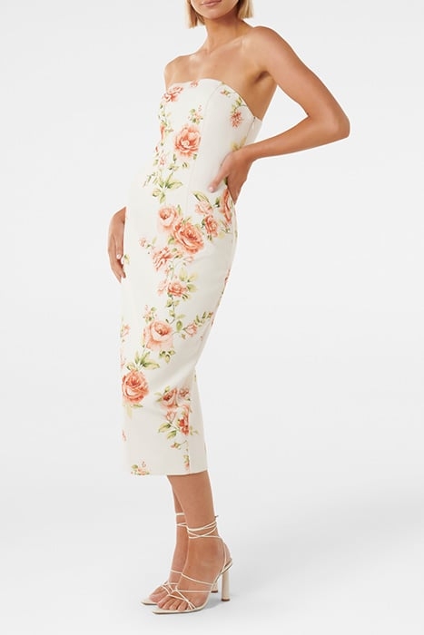 TIANA STRAPLESS MIDI EASTON FLORAL 3