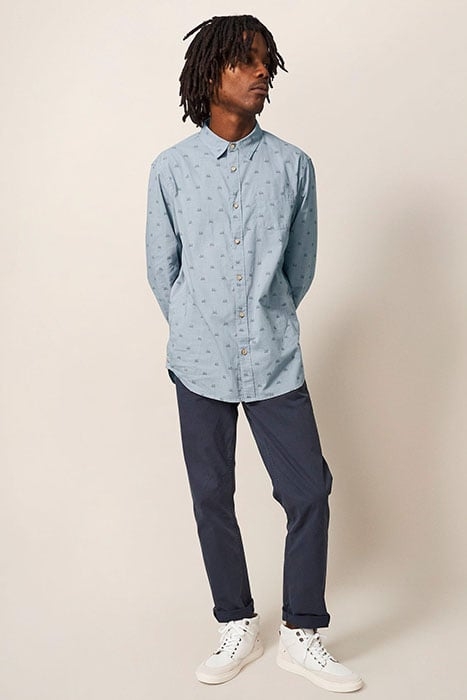 NEWTON BIKE PRINTED SHIRT LGT BLUE 1