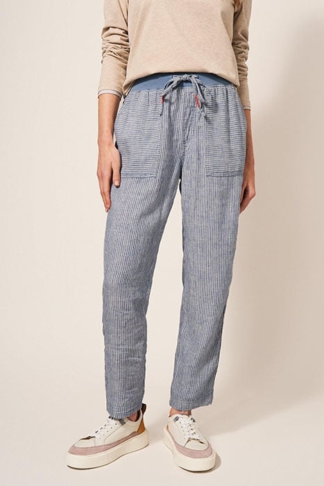 EFFIE LINEN TROUSER BLUE 1