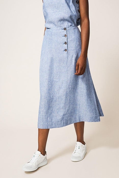 CIARA LINEN SKIRT CHAMBRAY BLUE 2