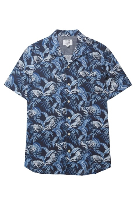 PALM LEAF PRINTED SS SHIRT DARK NAVY 4
