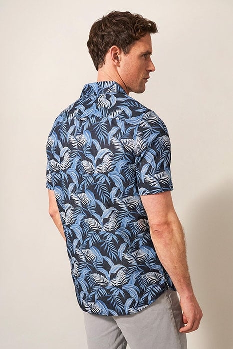 PALM LEAF PRINTED SS SHIRT DARK NAVY 2