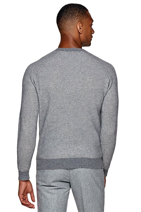 GREY RIBBED CREWNECK GREY 2