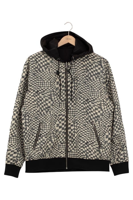 BLACK AND CHECKERBOARD REVERSIBLE JACKET 5