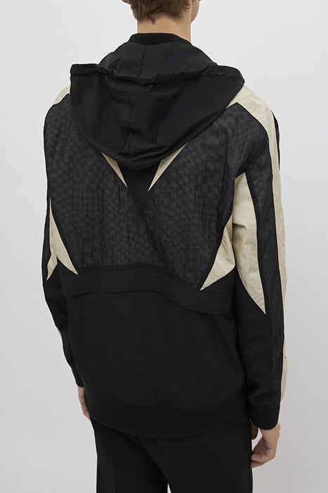 BLACK AND CHECKERBOARD REVERSIBLE JACKET 2