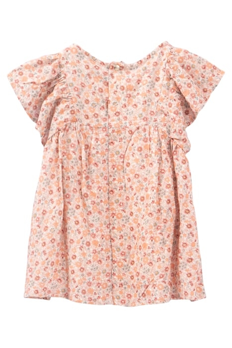 BABY GIRLS’ PEACH MICRO-FLOWER PRINT LENZING™ ECOVERO™ DRESS 2