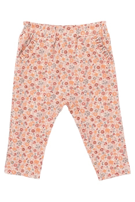 BABY GIRLS’ PEACH MICRO-FLOWER PRINT TROUSERS 1
