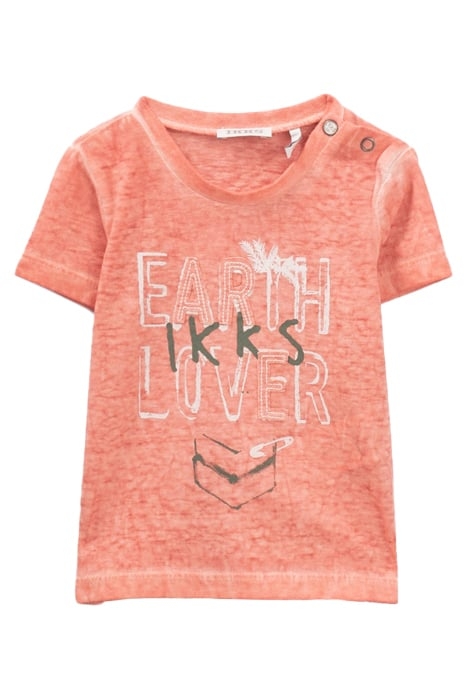 BABY BOYS’ ORANGE SLOGAN AND EMBROIDERED LETTERING T-SHIRT 1