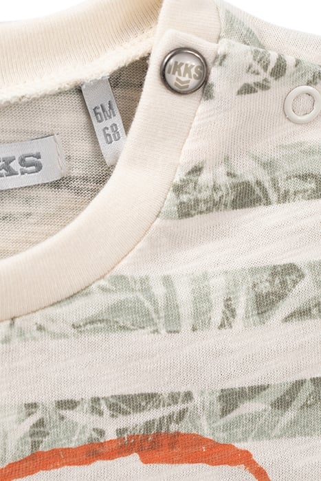 BABY BOYS’ ECRU JUNGLE STRIPE ORGANIC COTTON T-SHIRT 4