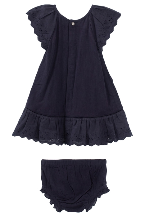 BABY GIRLS’ NAVY EMBROIDERED DRESS WITH BLOOMERS 2