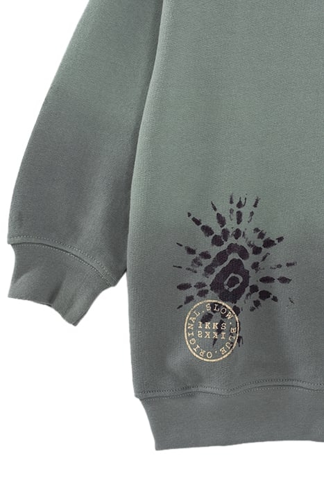 BOYS’ GREEN DEEP DYE SWEATSHIRT WITH PRINT AND BADGE 5
