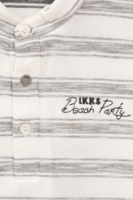 BOYS’ ECRU POLO SHIRT WITH GREY STRIPES 5