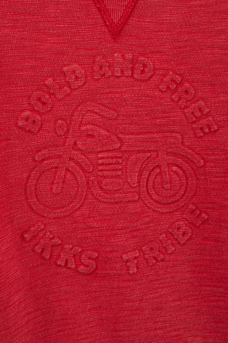BOYS’ RED SWEATSHIRT WITH MOTORBIKE EMBOSSED SLOGANS 5