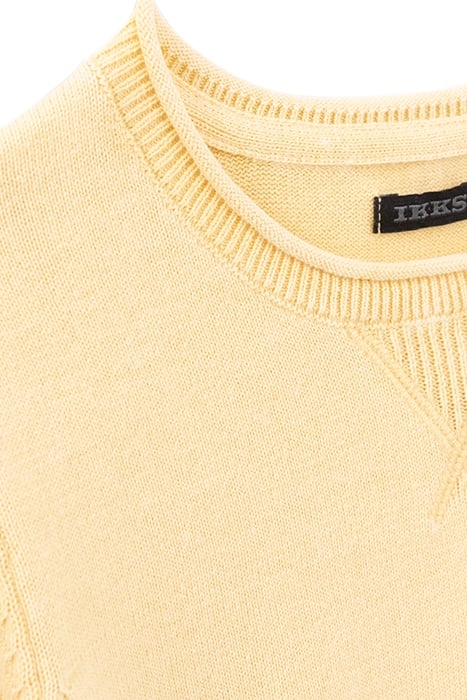 BOYS’ YELLOW KNIT SWEATER WITH JACQUARD SLOGAN ON BACK 5
