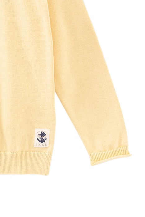 BOYS’ YELLOW KNIT SWEATER WITH JACQUARD SLOGAN ON BACK 6