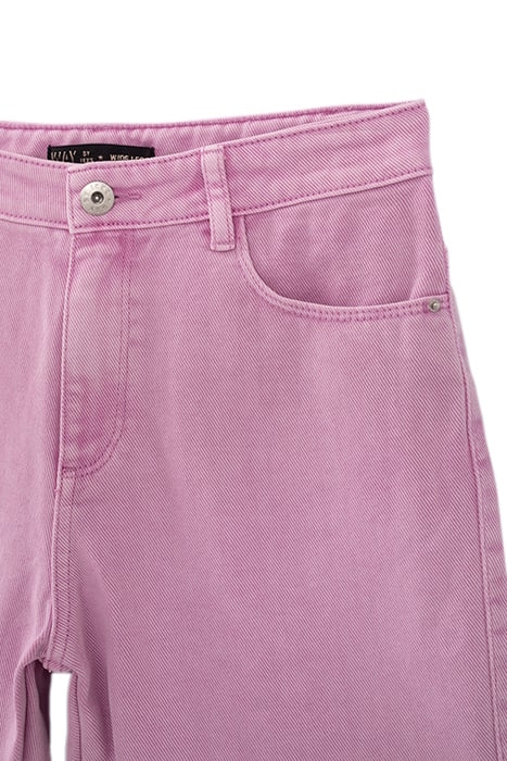 GIRLS’ VIOLET WIDE JEANS WITH FRINGED CUFFS 6