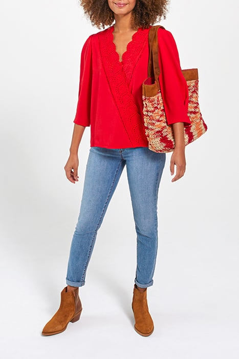 CHERRY EYELET EMBROIDERY BLOUSE 1