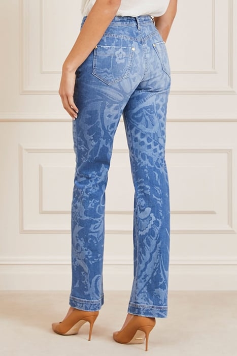 LASER BROKEN DENIM LIGHT BLUE STRAIGHT WASH 2