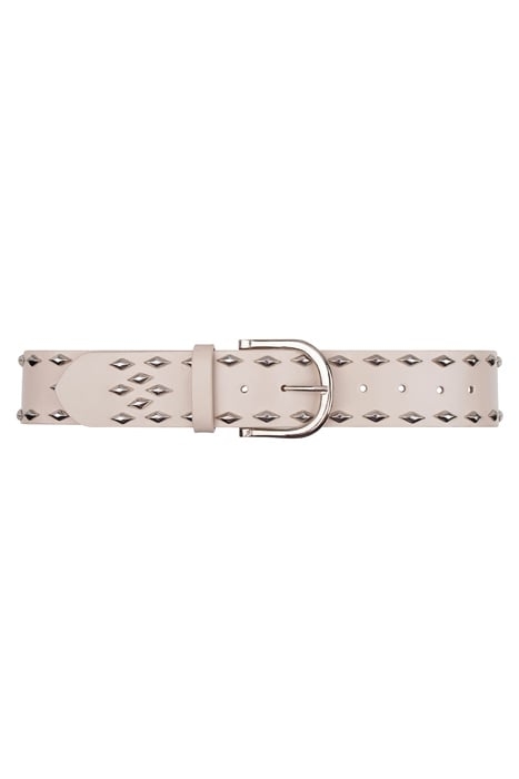 D6CINQUE LEATHER RIVET BELT CHALK 1