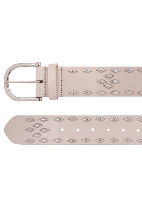 D6CINQUE LEATHER RIVET BELT CHALK 4