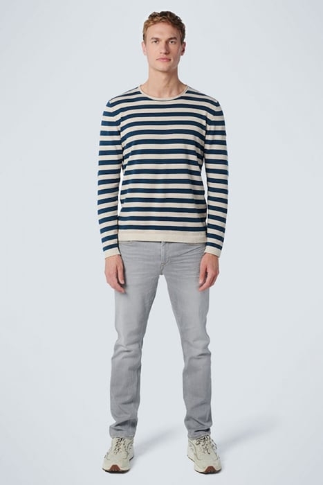 PULLOVER CREWNECK MELANGE STRIPES CARBON BLUE 3