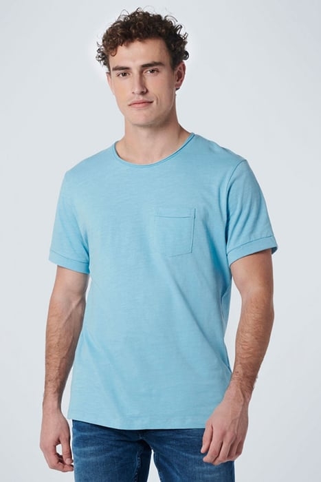 T-SHIRT CREWNECK SLUB LIGHT AQUA 1