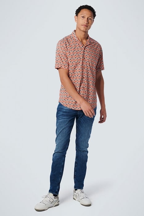 SHIRT SHORT SLEEVE RESORT COLLAR ALLOVER PRINTED PAPAYA 3