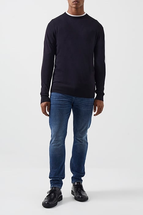 CREW NECK KNIT JUMPER DARK NAVY MEL 2