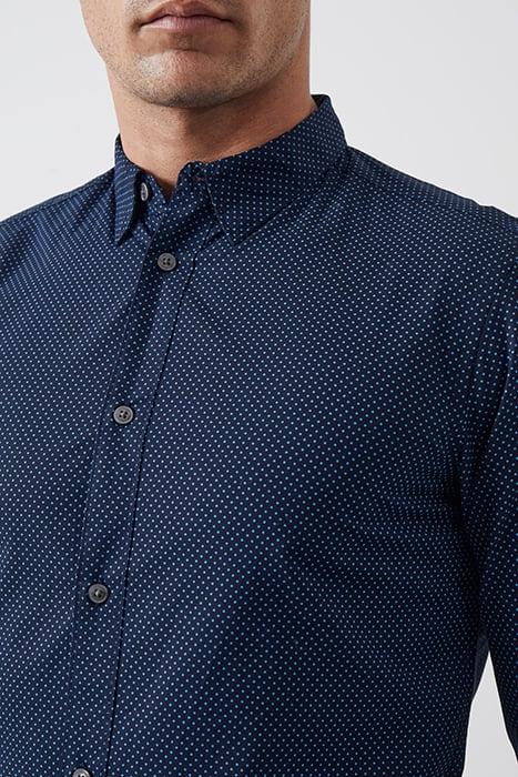 GEO DOT LONG SLEEVE SHIRT DARK NAVY DOT 4