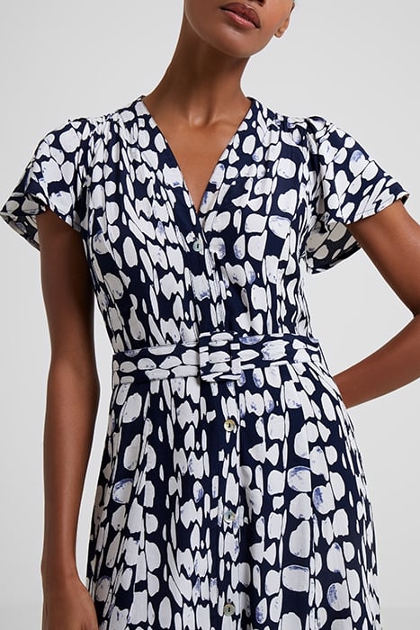 ISLANNA CREPE PRINTED MIDI DRESS MARINE/WHITE 3