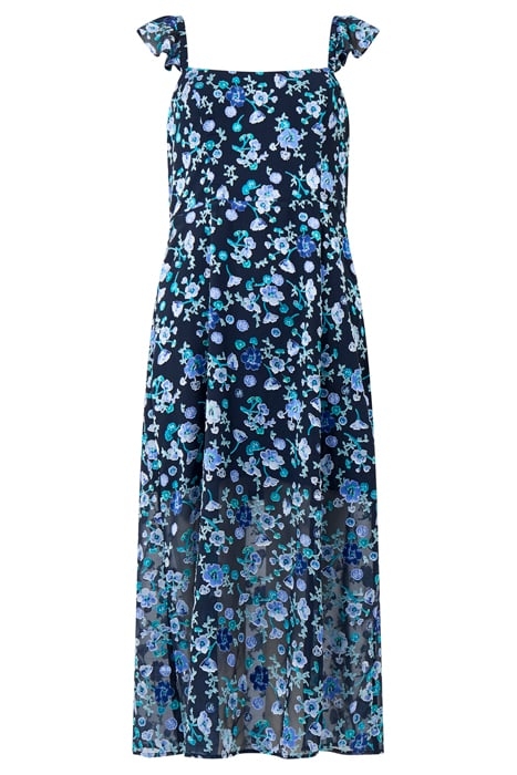 BETTE SATIN BURNOUT DRESS MARINE MULTI 3