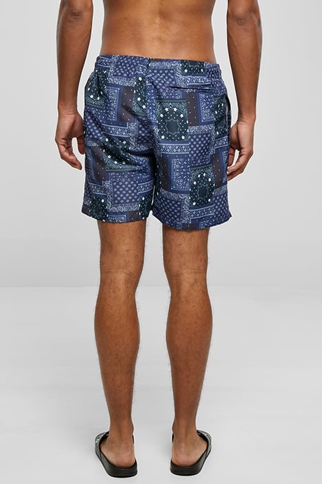 PATTERN SWIM SHORTS NAVY BANDANA AOP 2