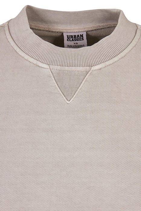 LADIES HEAVY TERRY GARMENT DYE CREWNECK WARMGREY 8