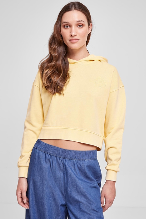 LADIES SHORT FLOWER EMBROIDERY TERRY HOODY VINTAGESUN 1