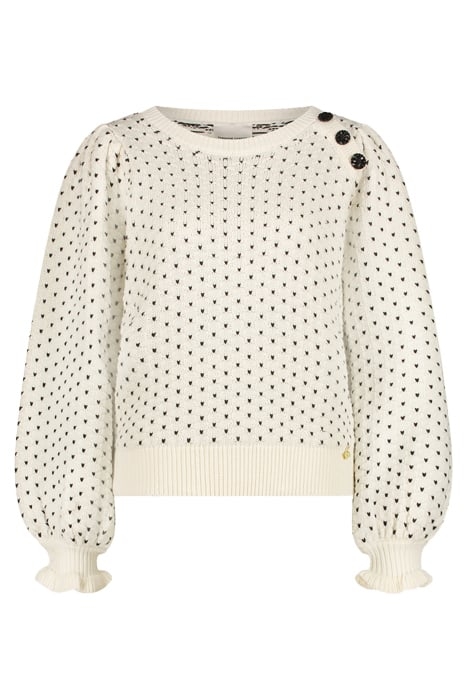 LOVE PULLOVER CREAM WHITE/BLACK 4