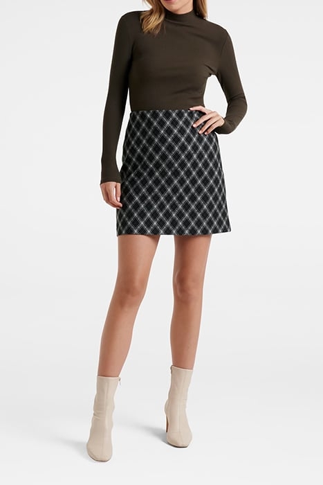 DANA DIAGONAL CHECK MINI SKIRT PORCELAIN/BLACK CHECK 3