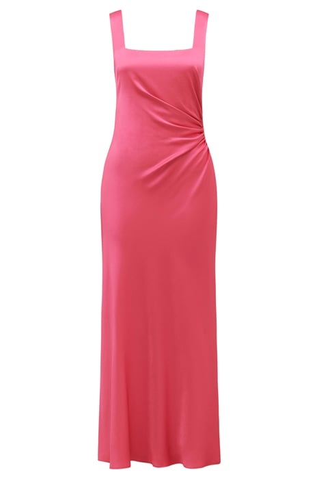 WINNIE SQUARE NECK RUCHED MIDI RASPBERRY JELLY 3