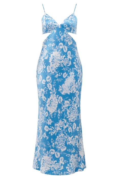 ANGELIQUE SATIN CUT OUT DRESS FLOCKHART FLORAL 3