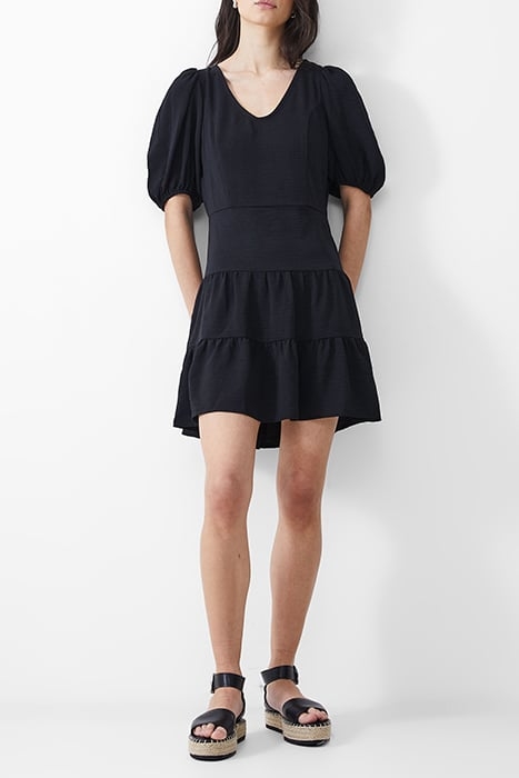 VEE TIERED CRINKLE DRESS KNEE BLACK 2