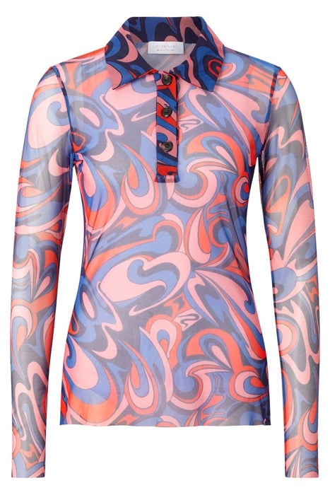 MESH POLO LONGSLEEVE RECYCLED MIDNIGHT BLUE 1