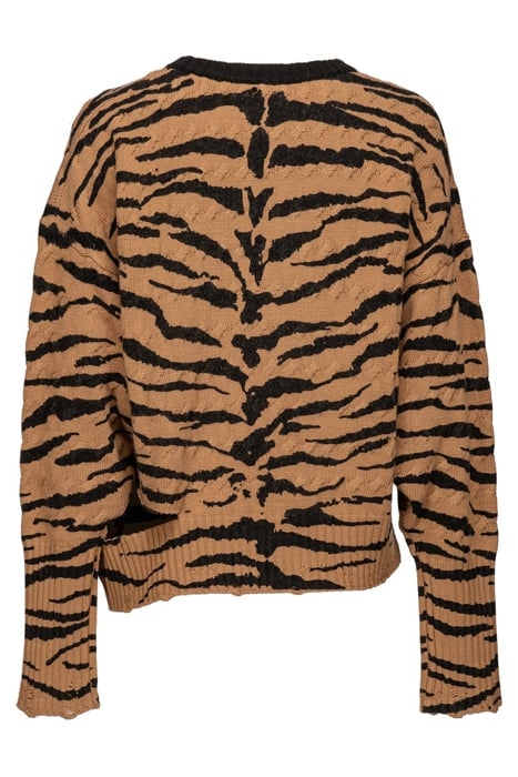 NINFEO 2 MAGLIA TRECCIA MISTO CAMEL/BLACK 4