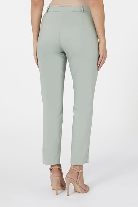 COMPACT COTTON SLIM TROUSERS LIGHT GREEN 2