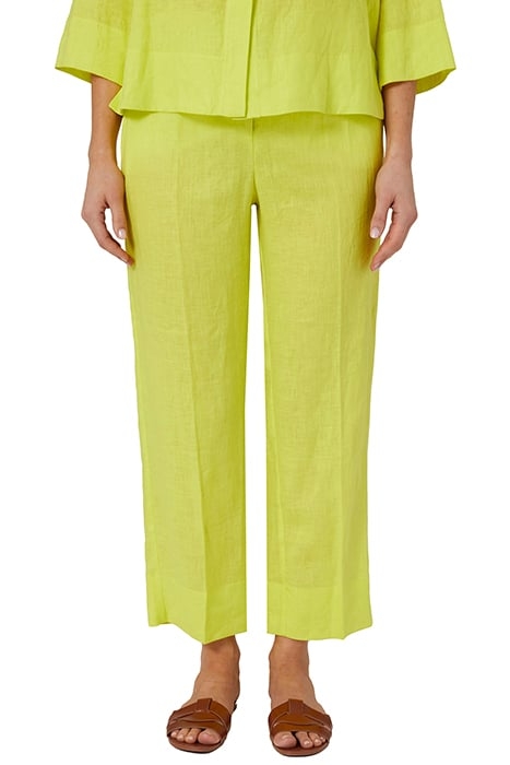 STRAIGHT-LEG LINEN TROUSERS YELLOW 8